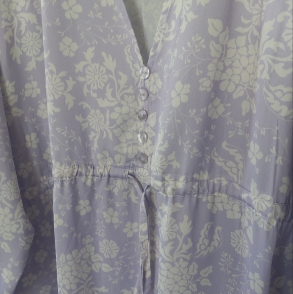 Summersalt Cinched Waist Caftan Dress Vintage Floral Lavender XL - Picture 6 of 16